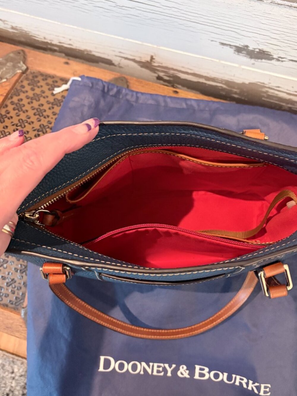 Dooney & Bourke Pebble Grain Lexington Leather Tote - Picture 3 of 4